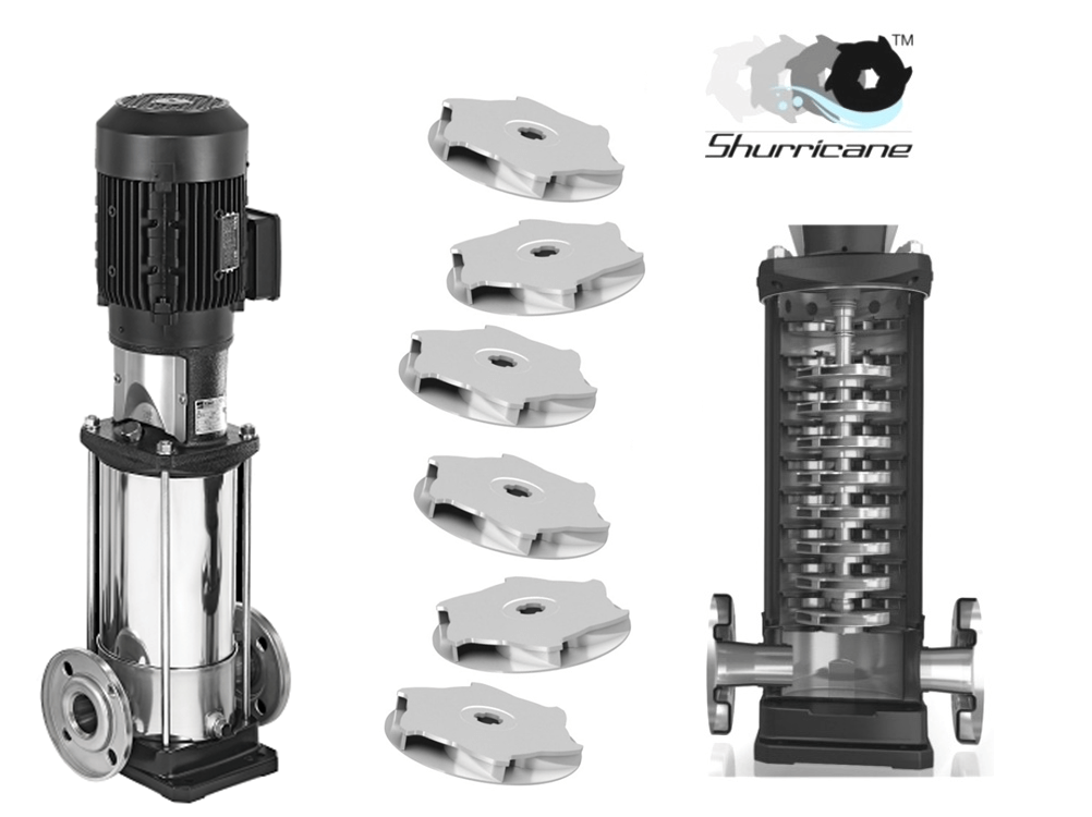 Hydraulická část čerpadla je kompletně z nerezové oceli - AISI 304 , nebo AISI 316, oběžná kola z nerezové oceli v novém designu - 