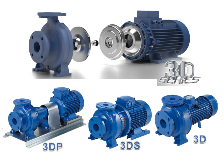 3DP - konstrukce kozlíku, 3DS - konstrukce s motorovou spojkou, 3D - konstrukce monobloku